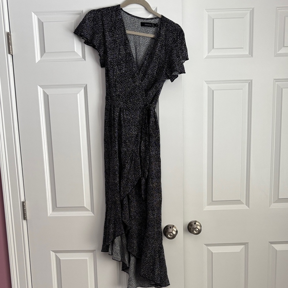 Elegant Black Wrap Dress